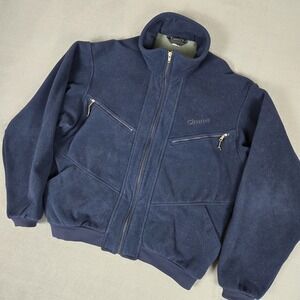 Simms Fishing Jacket Mens Large Blue Fleece Gore Windstopper Windbreaker Coat
